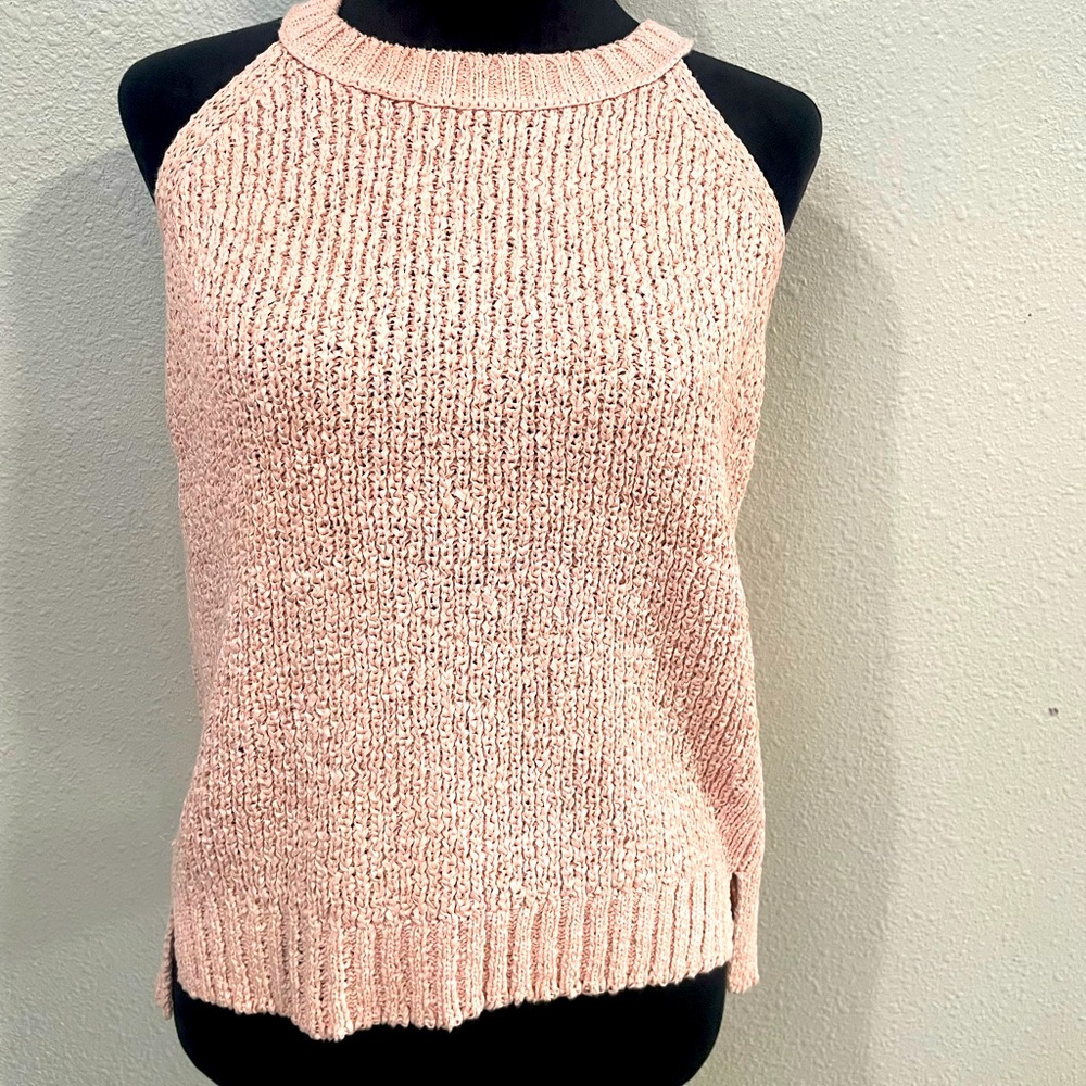 J.Crew Pink Sleeveless Knit Sweater Tank Top | Size L | NWT